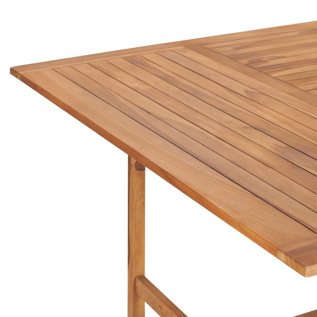 Mesa de jardín de madera maciza de teca 150x150x76 cm