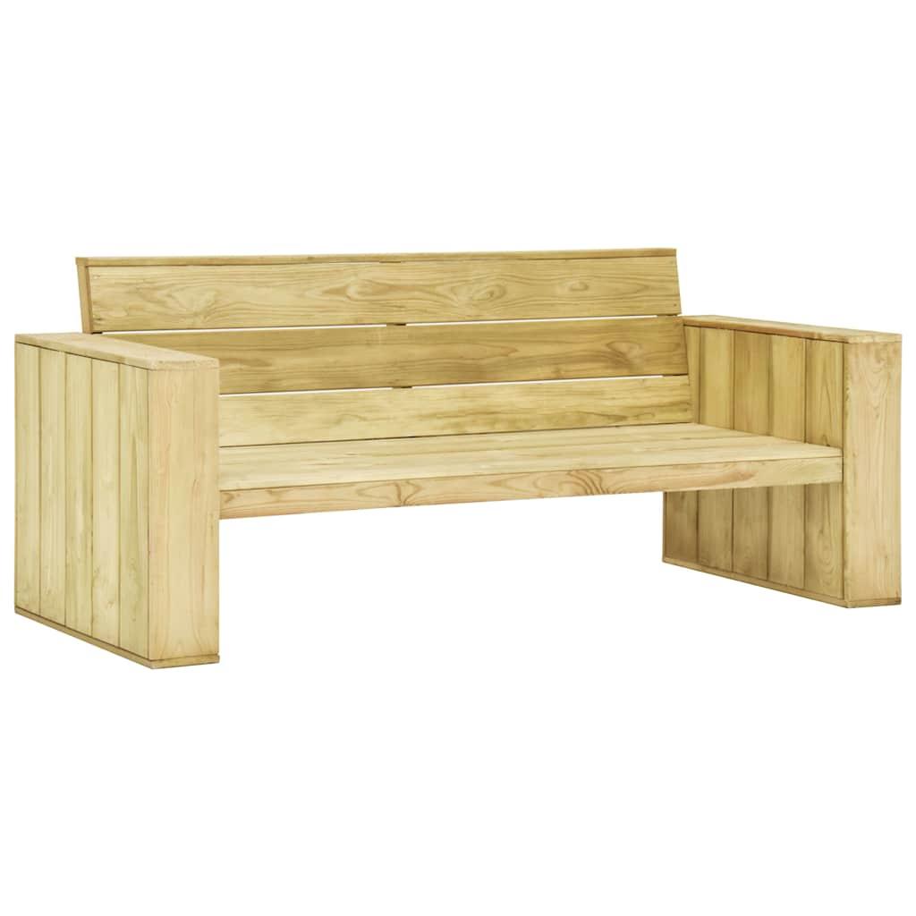 Banco de jardín de madera de pino impregnada 140 cm