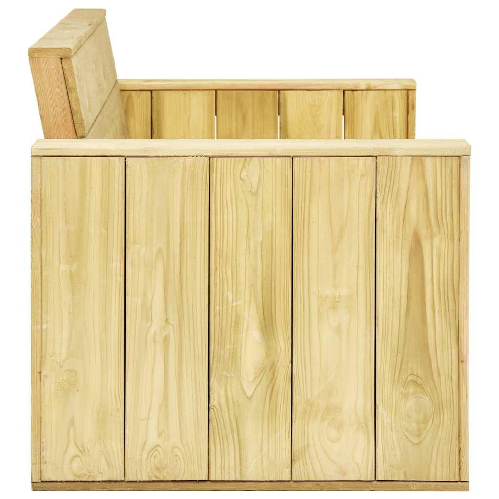 Banco de jardín de madera de pino impregnada 140 cm