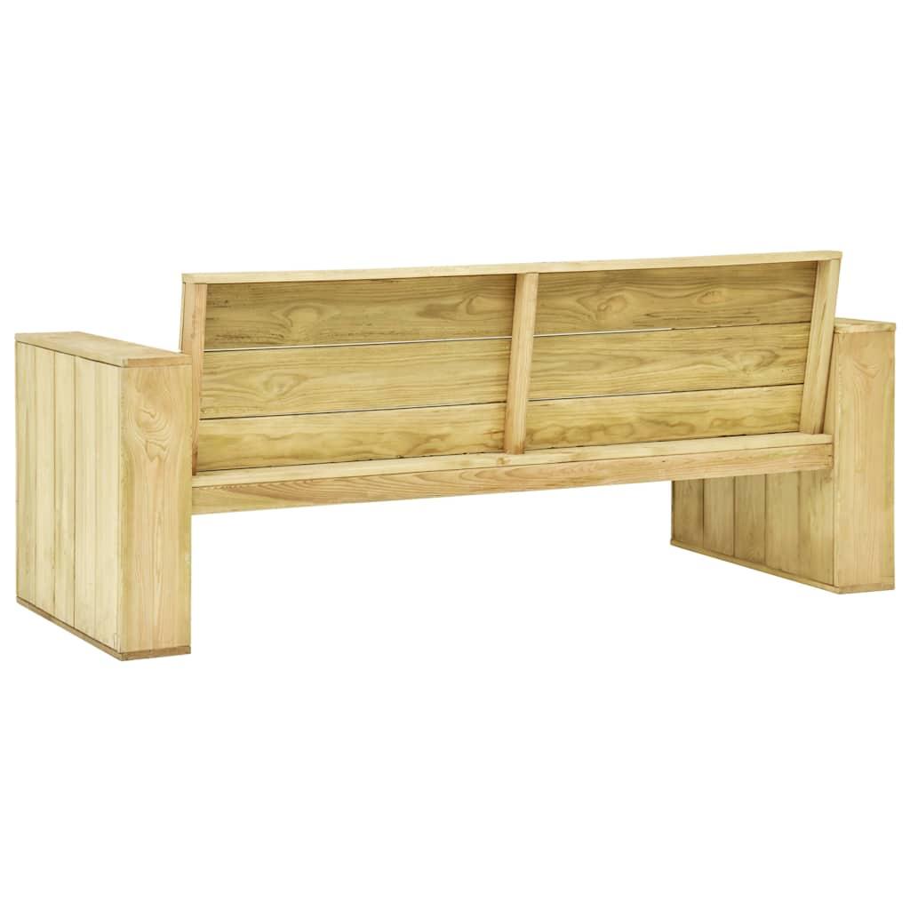 Banco de jardín de madera de pino impregnada 140 cm