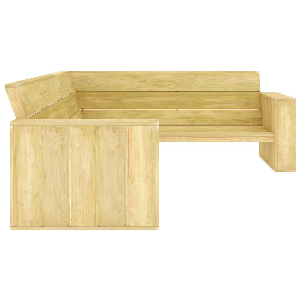 Banco de jardín de madera de pino impregnada 239 cm