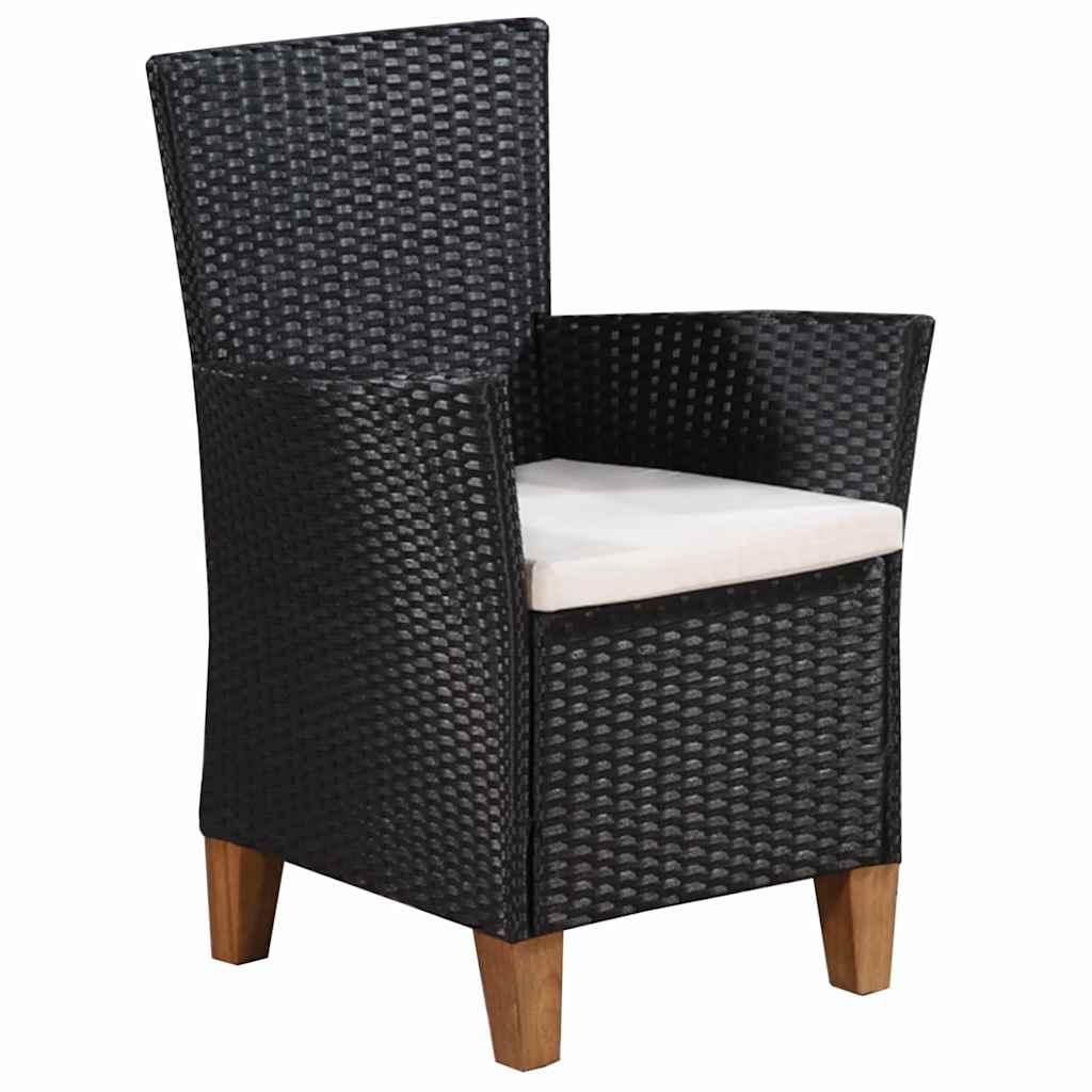 Set de comedor de jardín 5 pzas ratán sintético negro y marrón