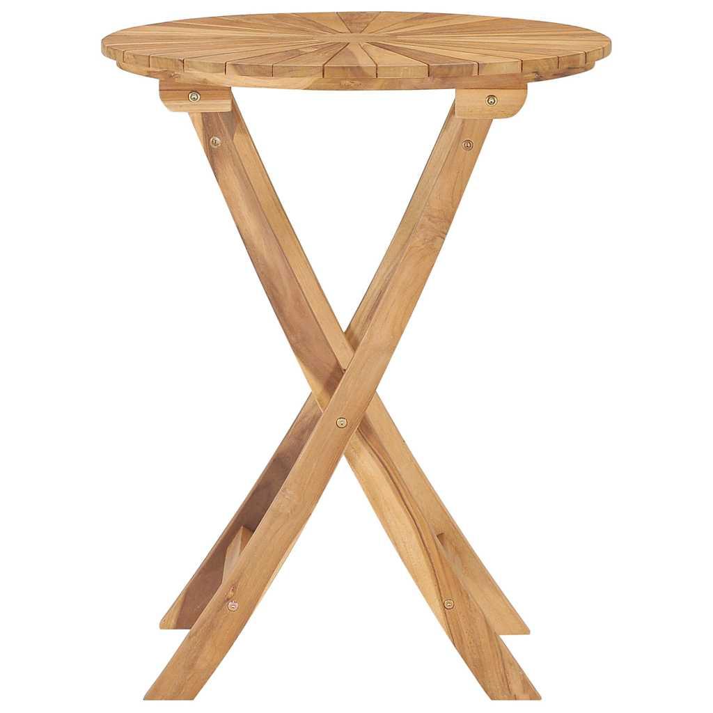 Mesa de jardín plegable madera maciza de teca 110x110x75 cm