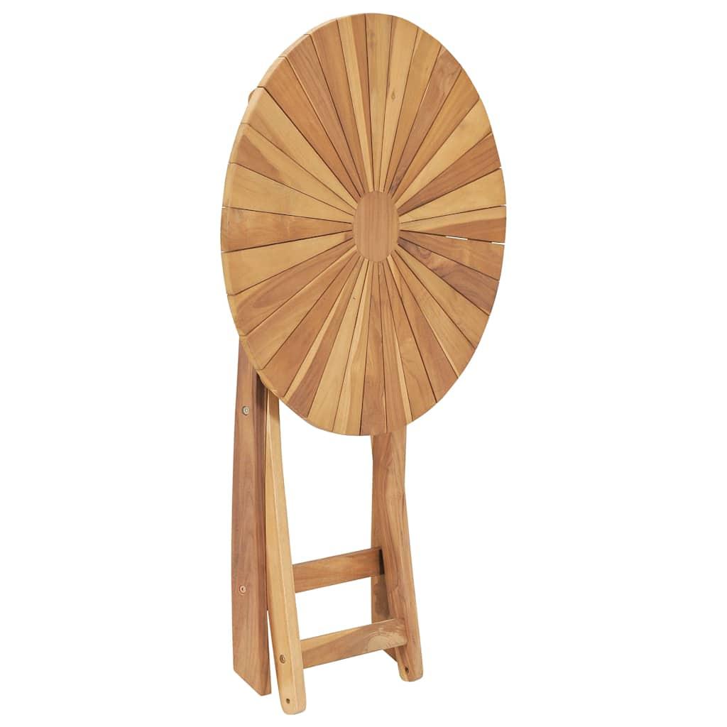Mesa de jardín plegable madera maciza de teca 110x110x75 cm