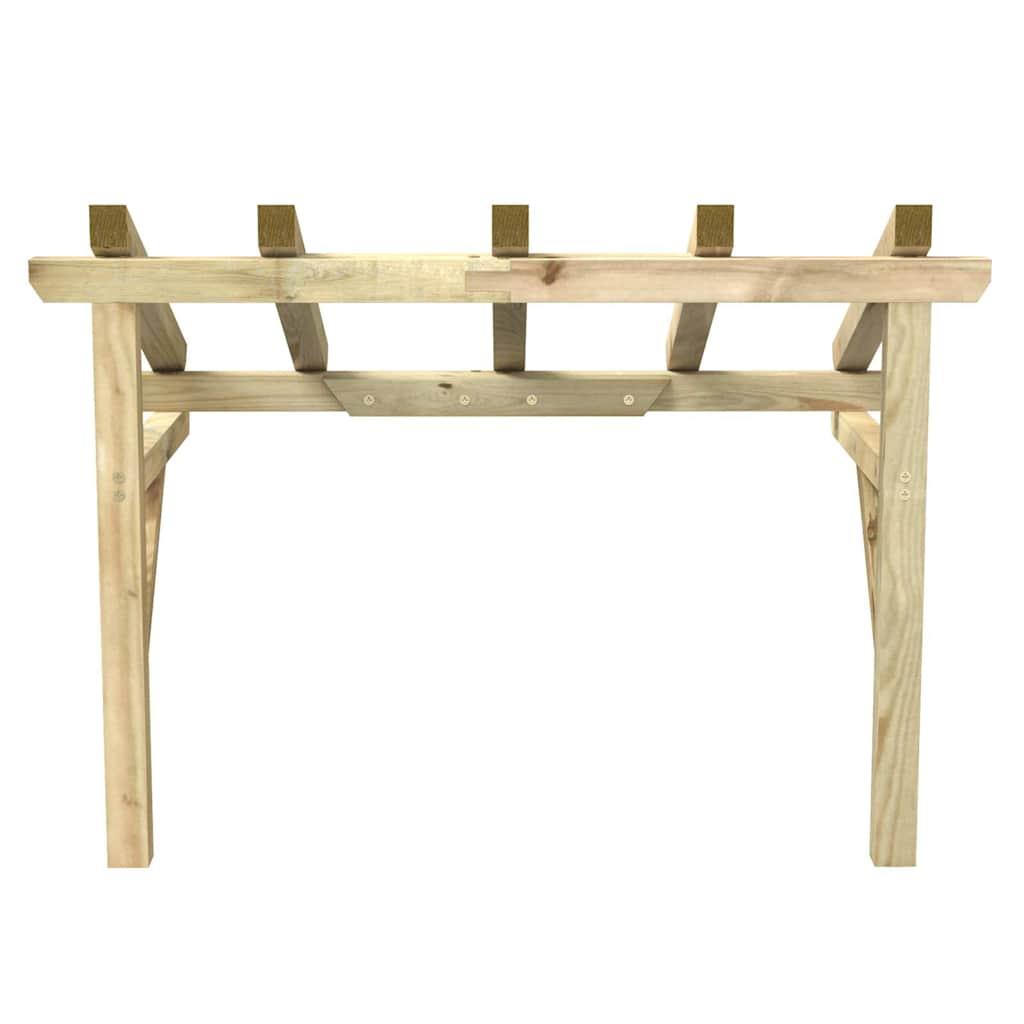Pérgola de puerta madera maciza de pino 200x100x100 cm