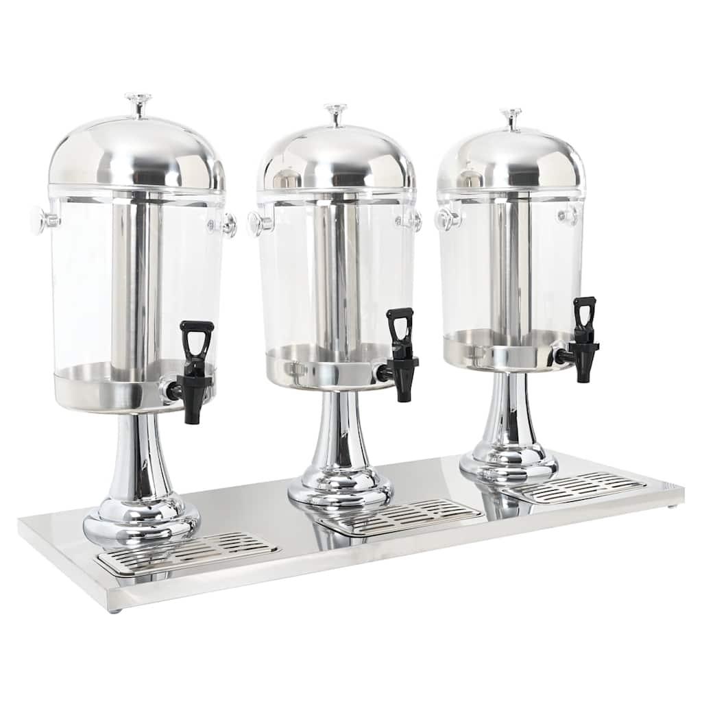 Dispensador de zumo triple acero inoxidable 3 x 8 L