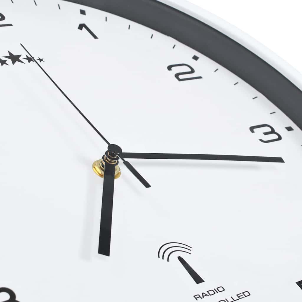 Reloj de pared radiocontrol movimiento de cuarzo 31 cm blanco