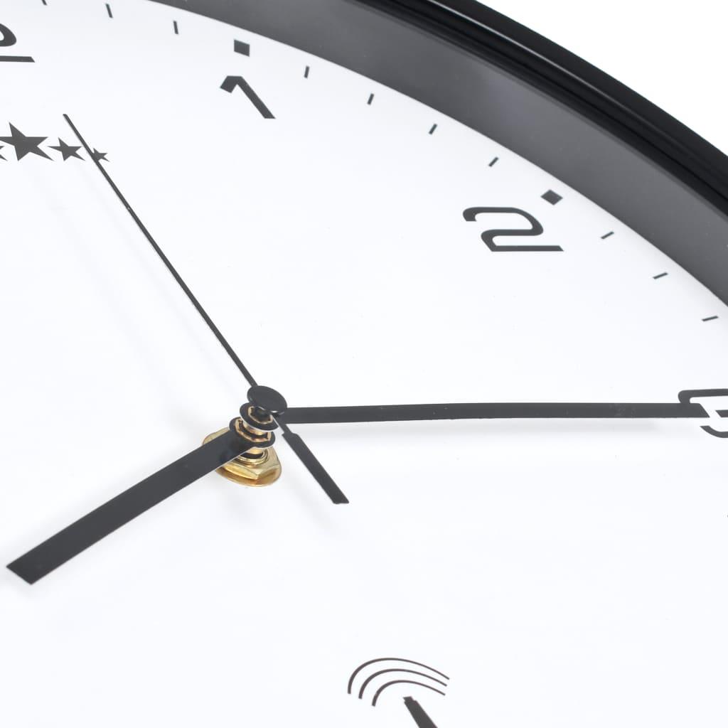 Reloj radiocontrol de pared cuarzo blanco y negro 31 cm