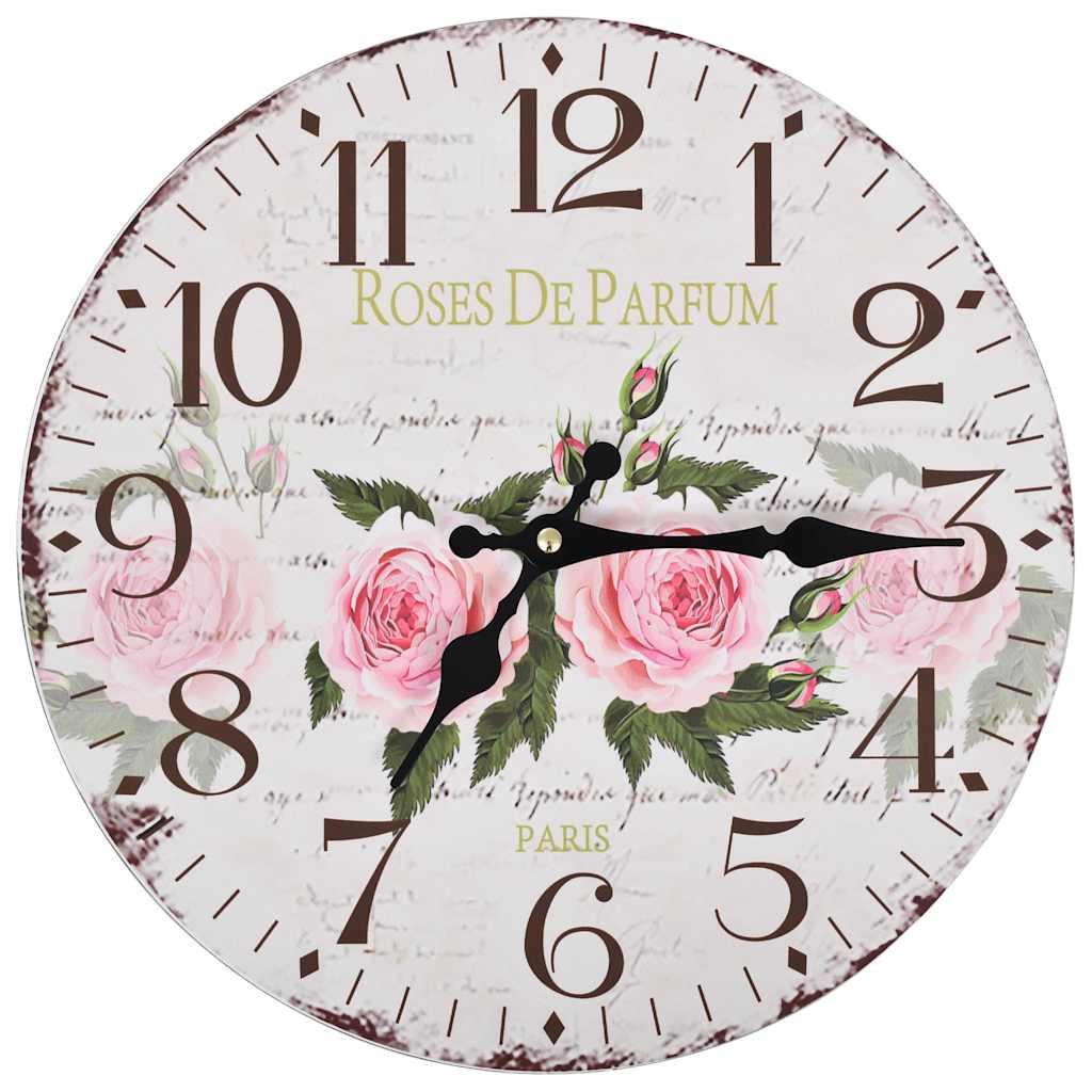 Reloj de pared vintage con flores