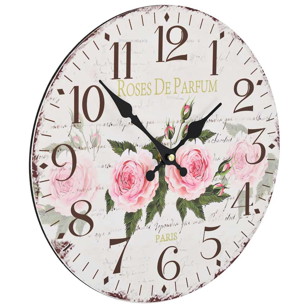 Reloj de pared vintage con flores