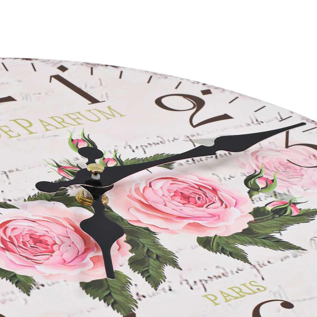 Reloj de pared vintage con flores