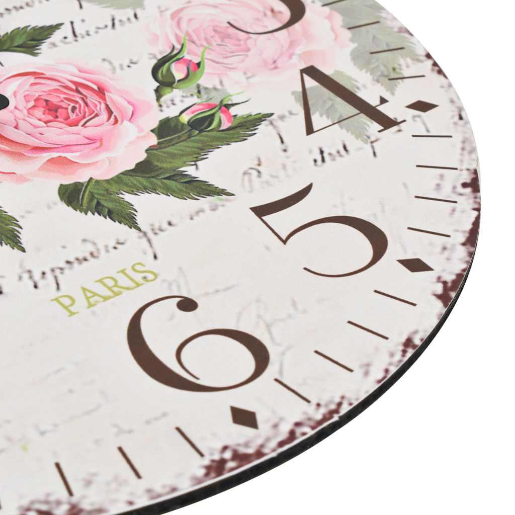 Reloj de pared vintage con flores