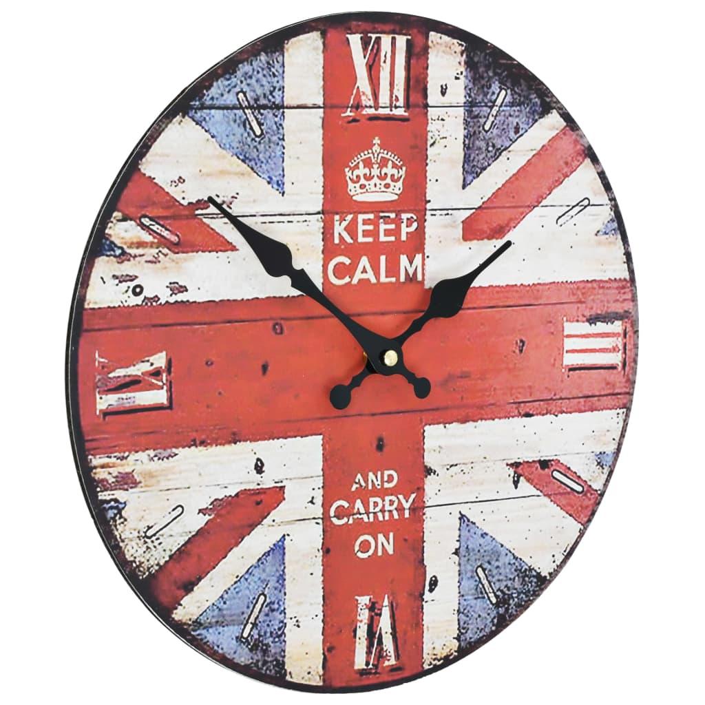 Reloj vintage de pared con flores UK 30 cm
