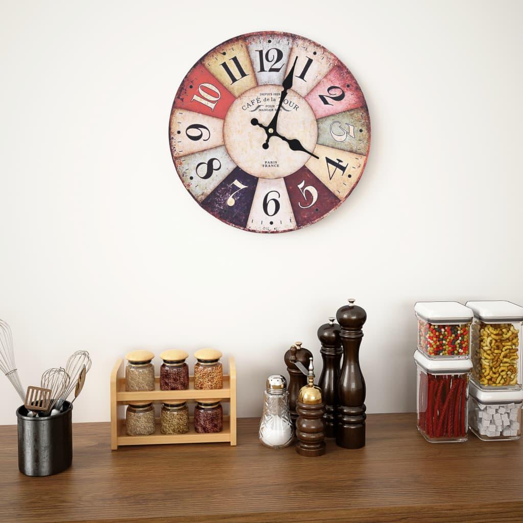 Reloj de pared vintage colorido