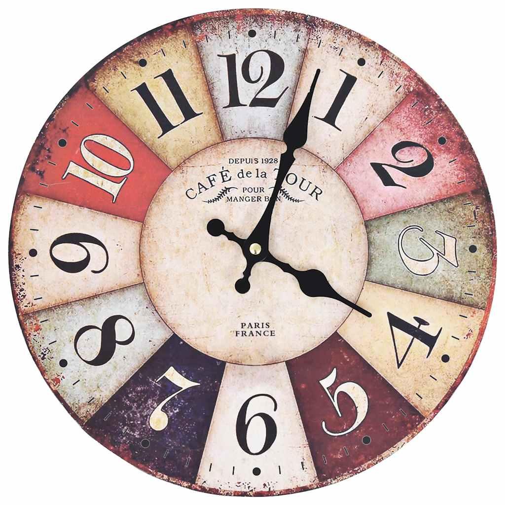 Reloj de pared vintage colorido