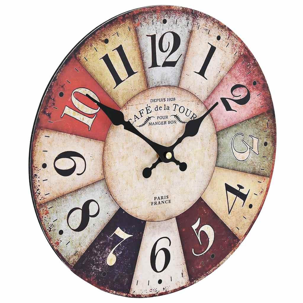 Reloj de pared vintage colorido