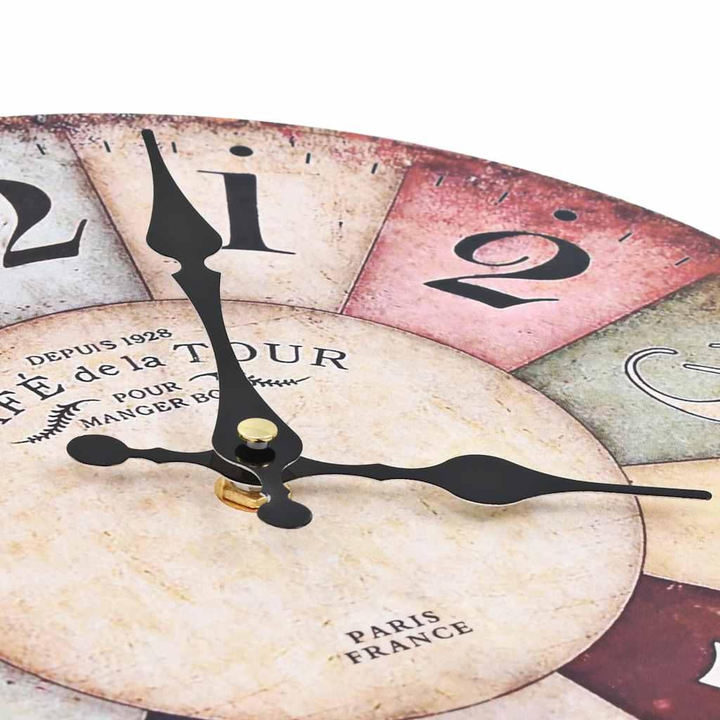 Reloj de pared vintage colorido