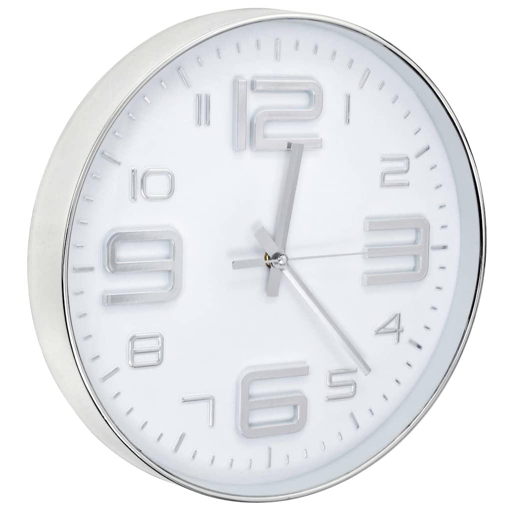 Reloj de pared 30 cm plateado