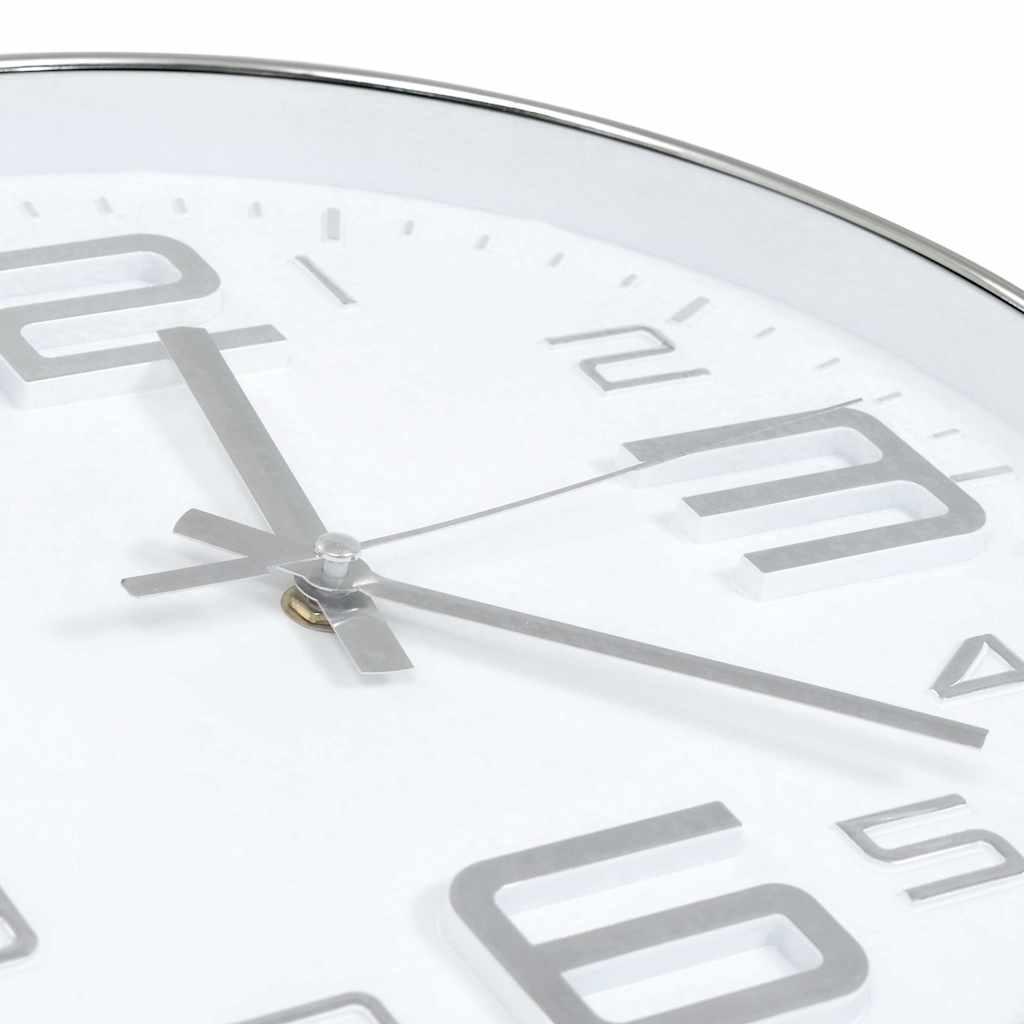 Reloj de pared 30 cm plateado