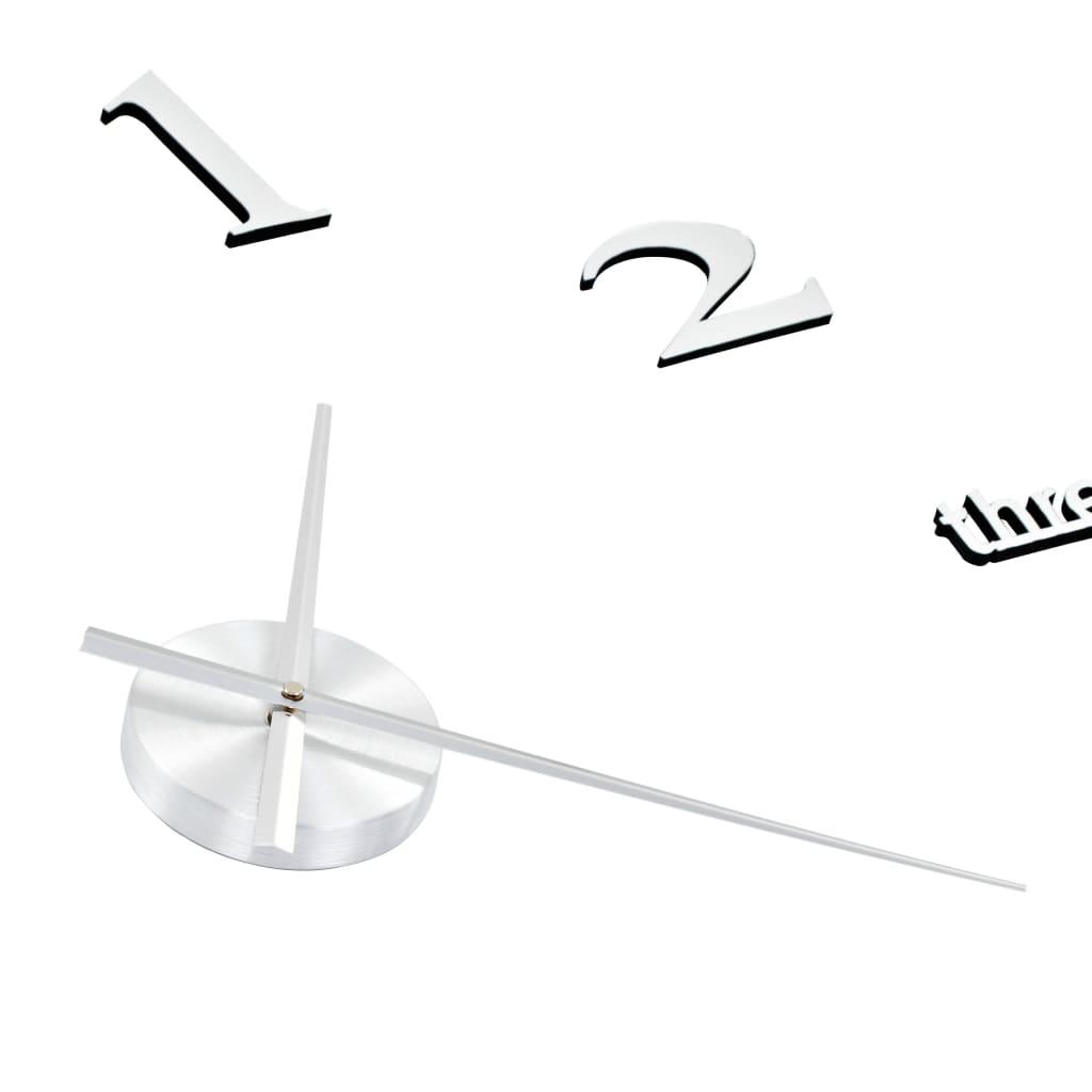 Reloj de pared 3D de diseño moderno 100 cm XXL plateado