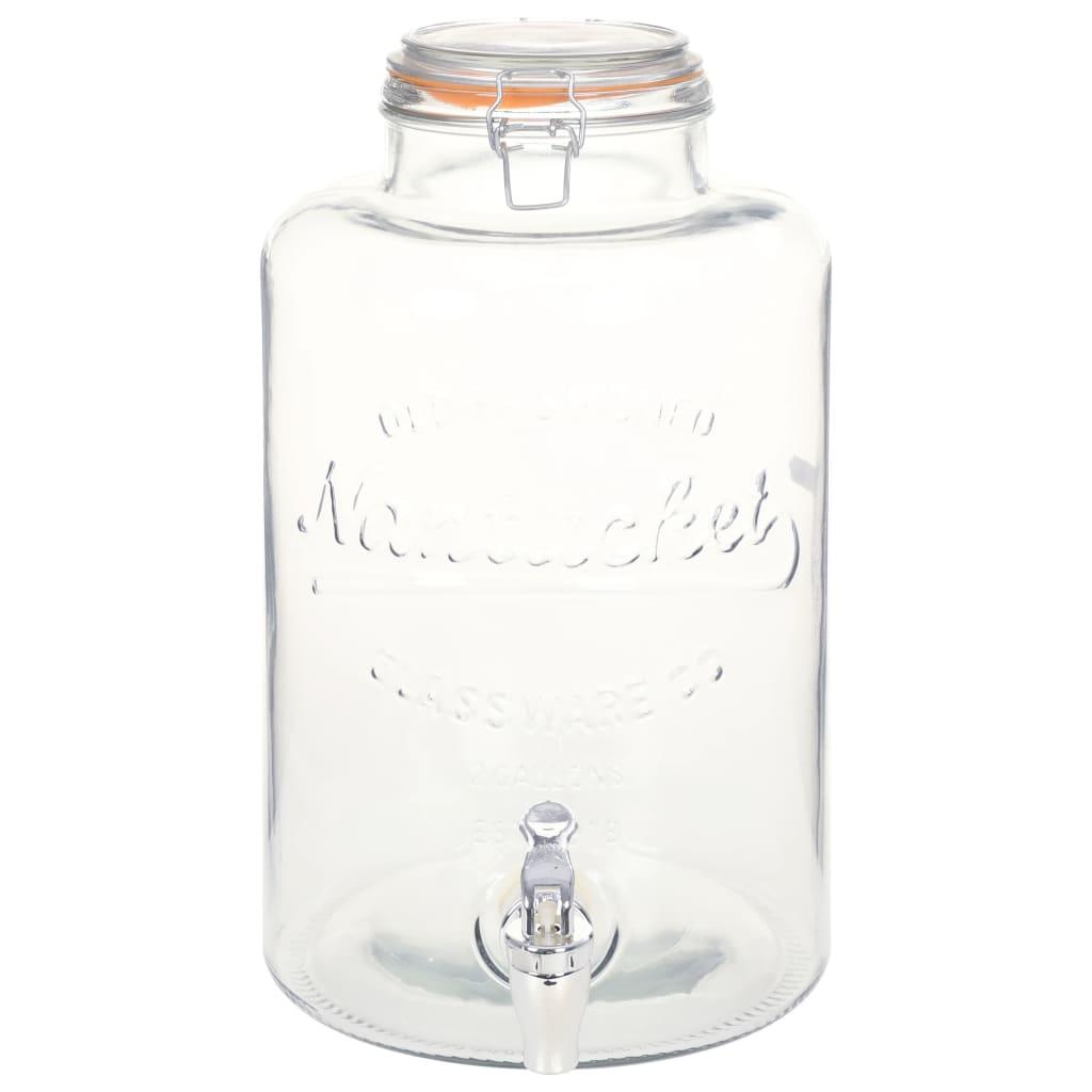 Dispensador de agua XXL con grifo vidrio transparente 8 L