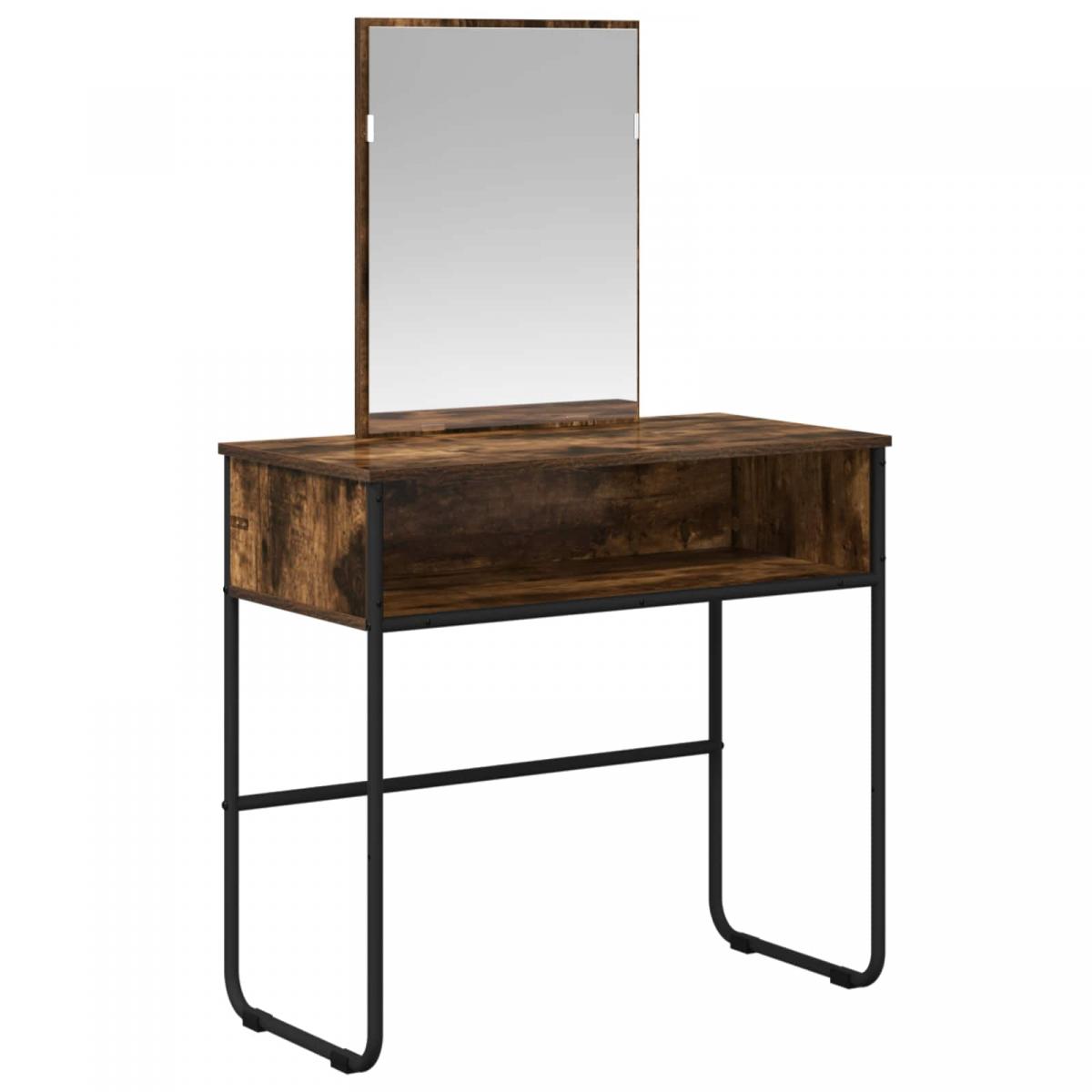 Mesa Tocador con estante Roble Ahumado 81 x 40 x 131 cm