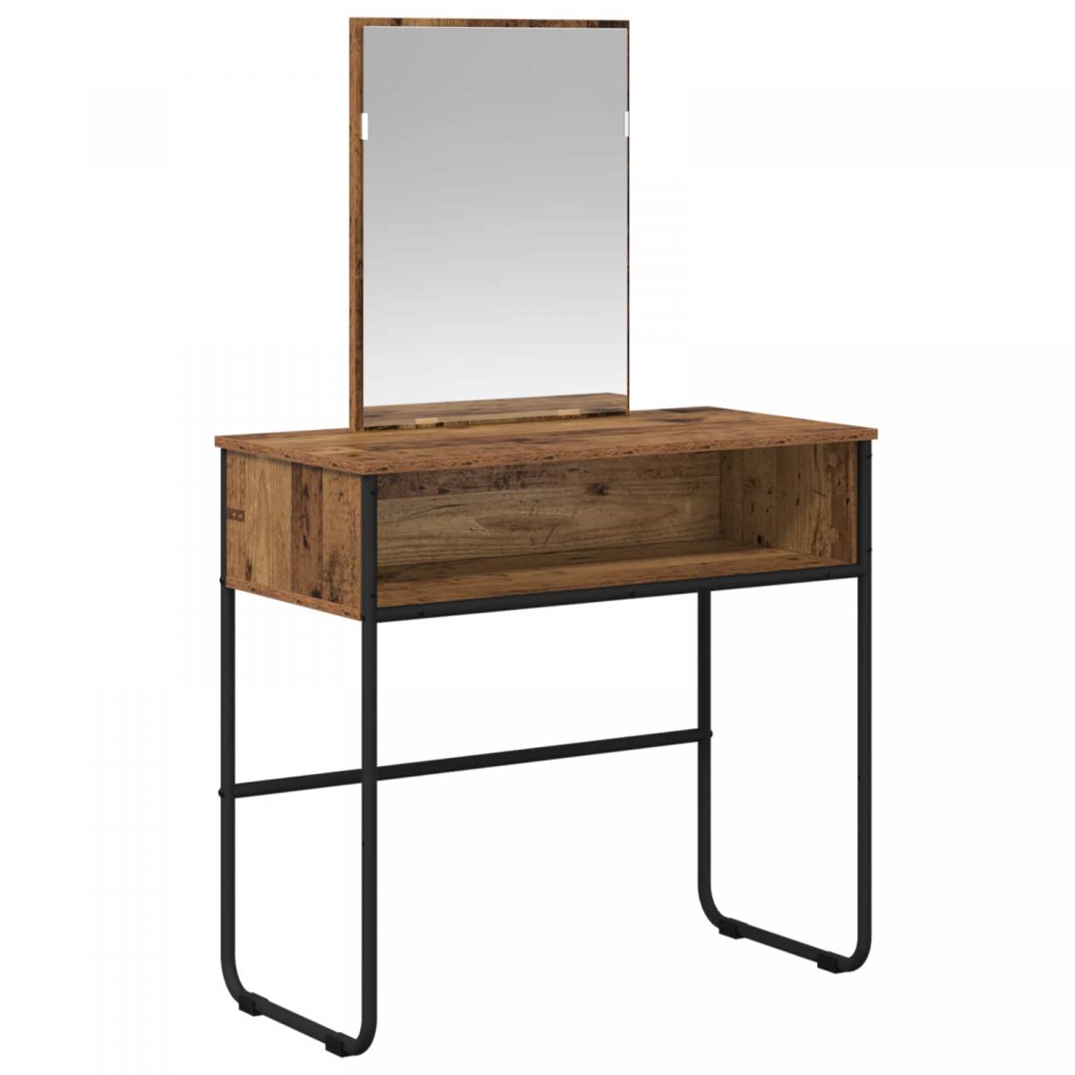 Mesa Tocador con estante Madera envejecida 81 x 40 x 131 cm