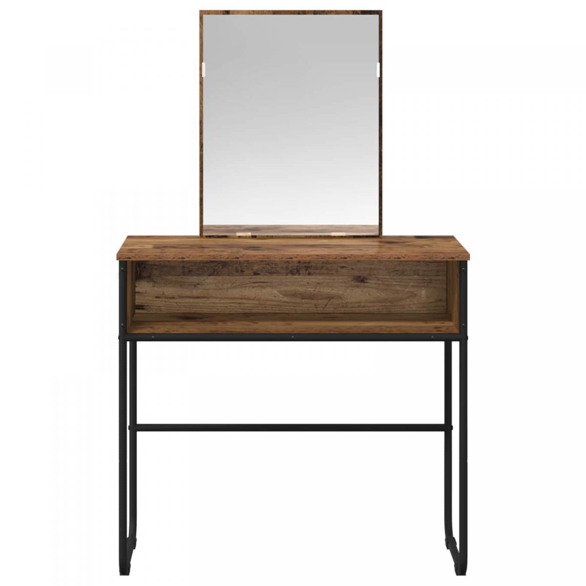 Mesa Tocador con estante Madera envejecida 81 x 40 x 131 cm