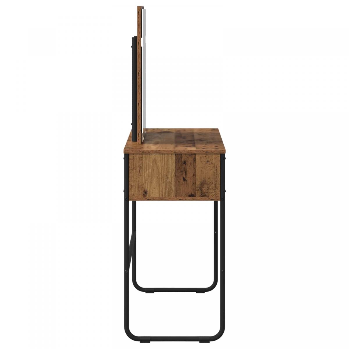 Mesa Tocador con estante Madera envejecida 81 x 40 x 131 cm