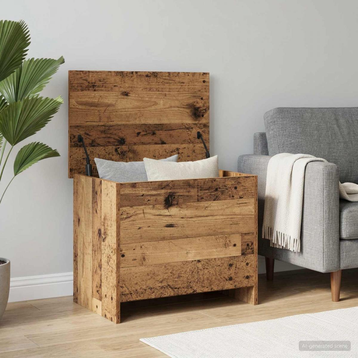 Baúl de almacenamiento Madera envejecida