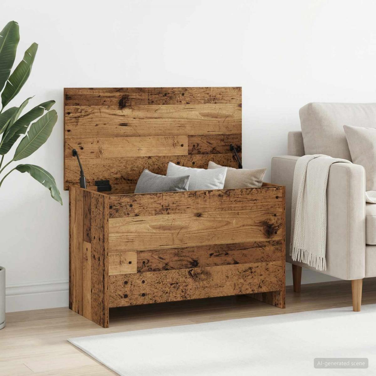 Baúl de almacenamiento Madera envejecida