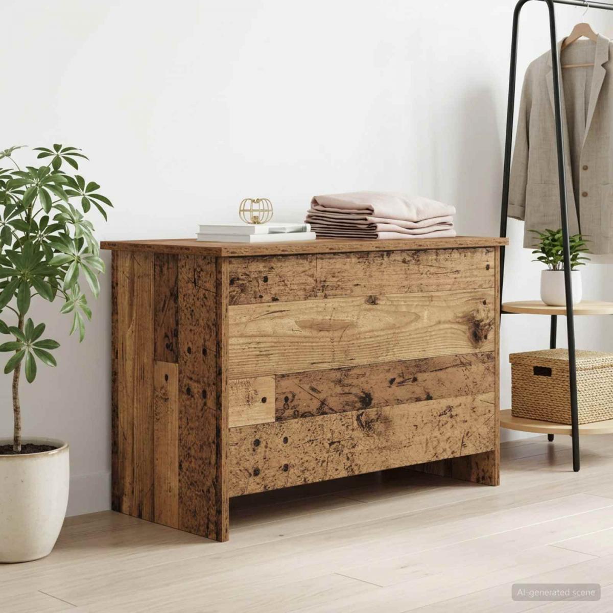 Baúl de almacenamiento Madera envejecida