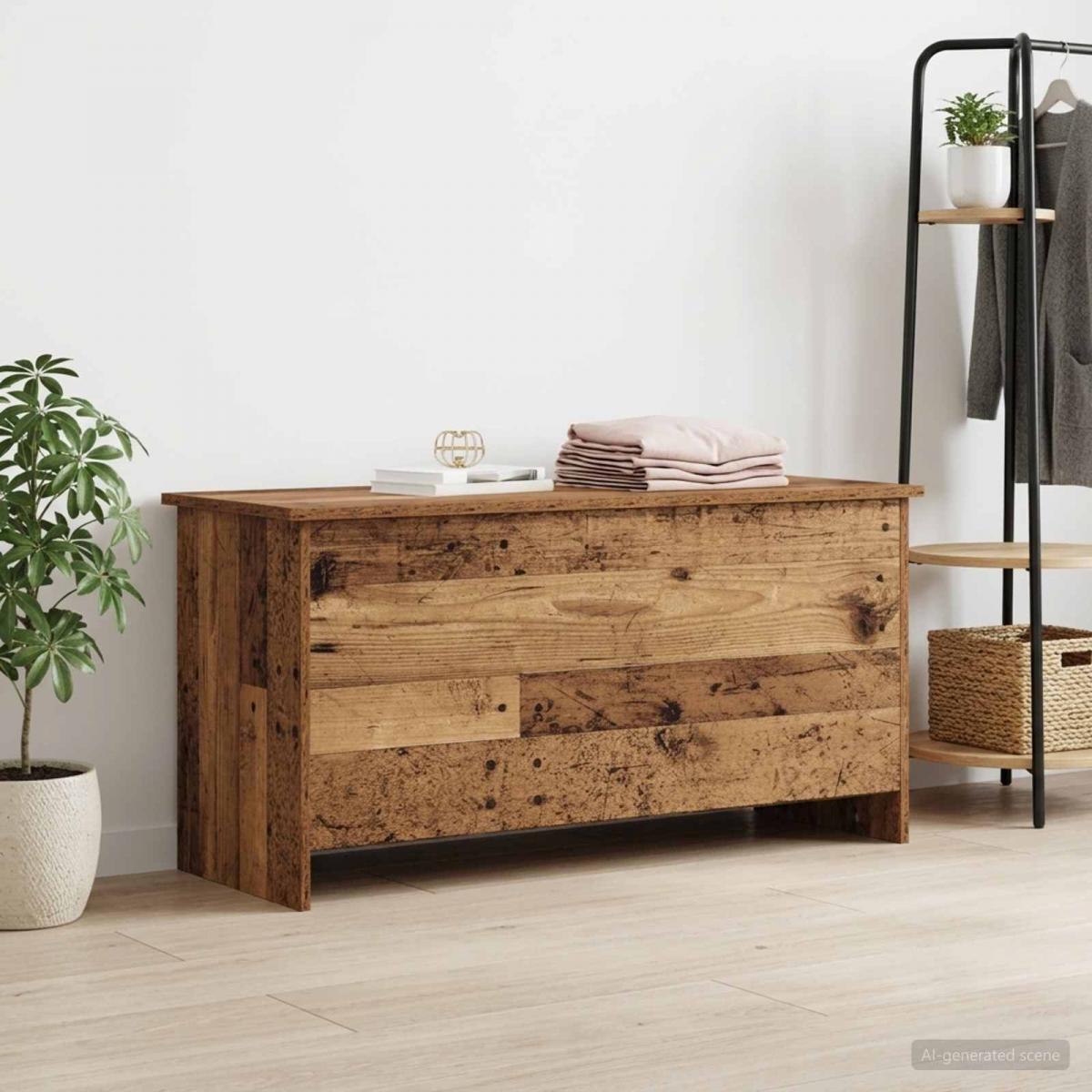 Baúl de almacenamiento Madera envejecida