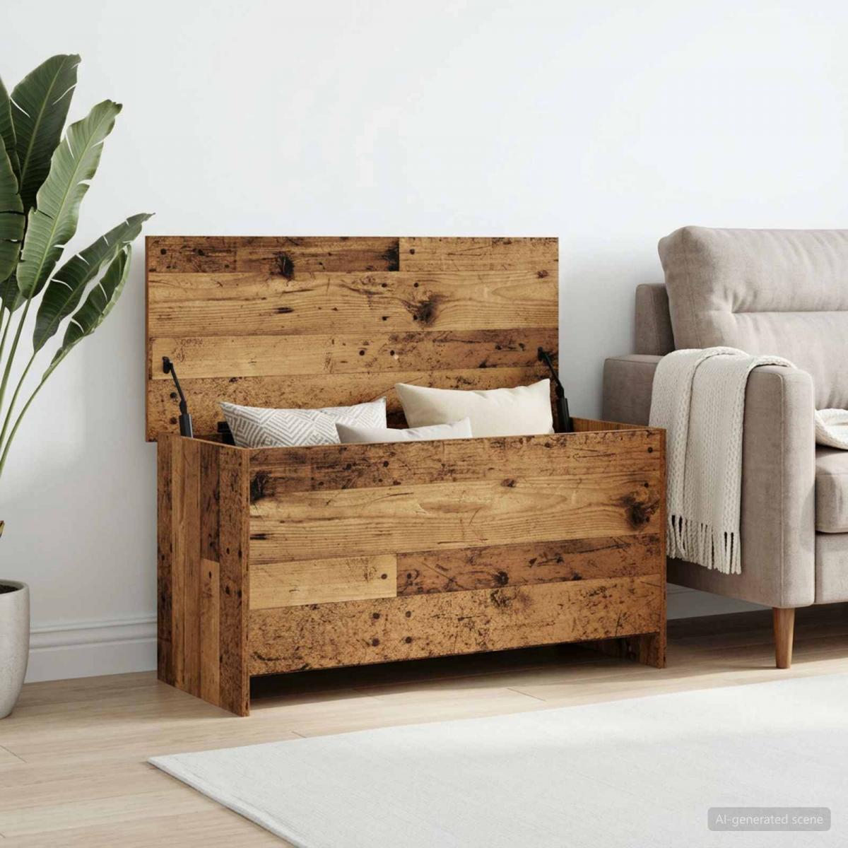 Baúl de almacenamiento Madera envejecida