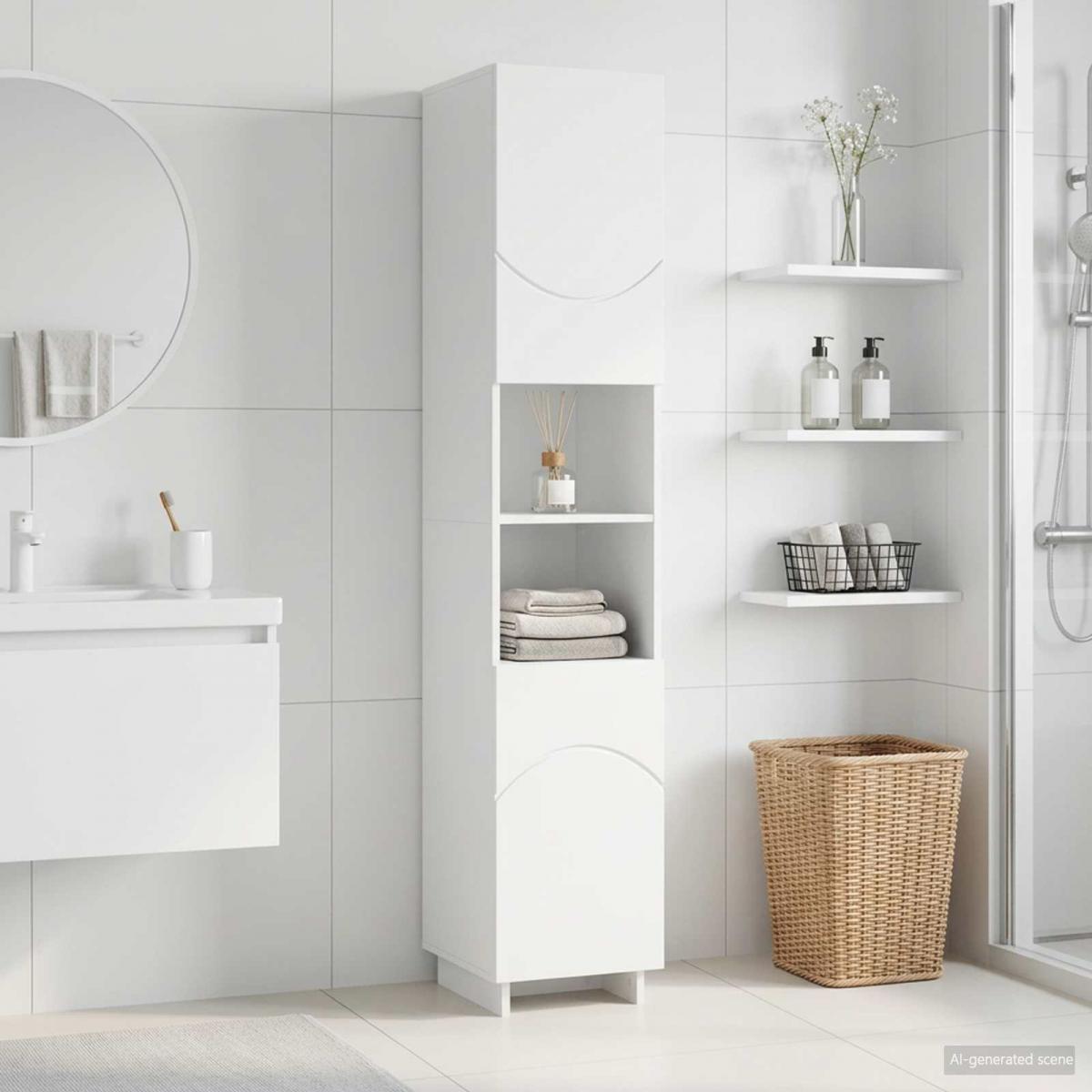 Armario de baño madera de ingeniería roble artisan 30x30x100 cm