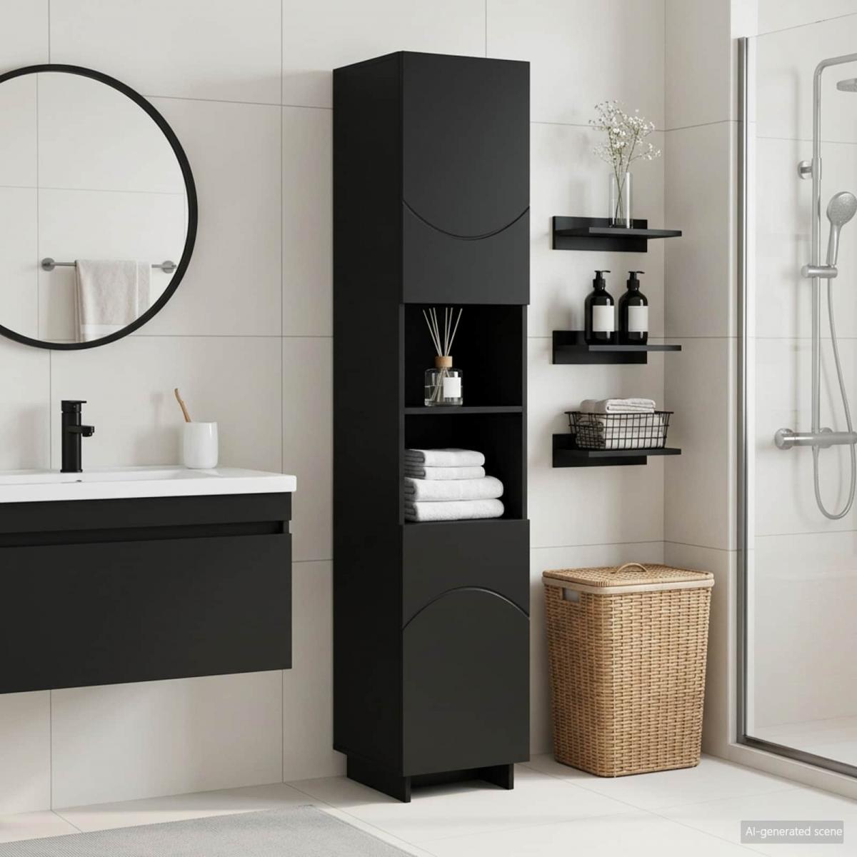 Armario de baño madera de ingeniería roble artisan 30x30x100 cm