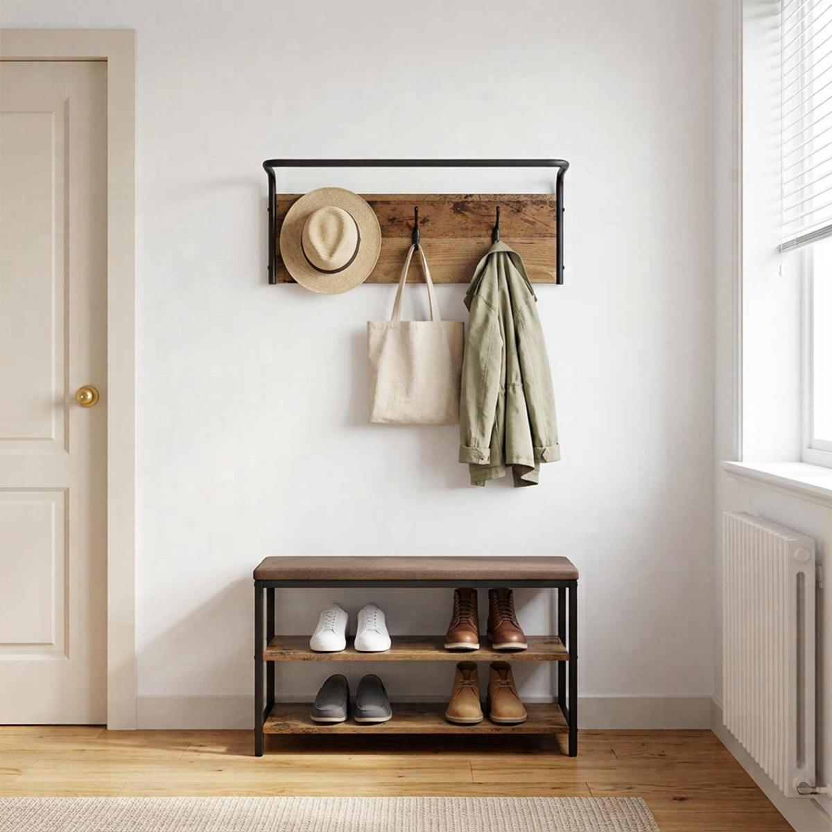 Perchero Madera envejecida 60 x 30 x 25 cm Madera de ingeniería