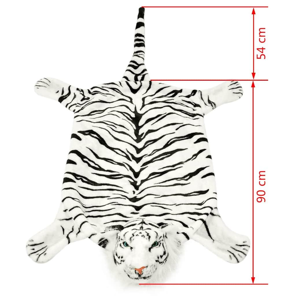 Alfombra afelpada de tigre 144 cm blanca