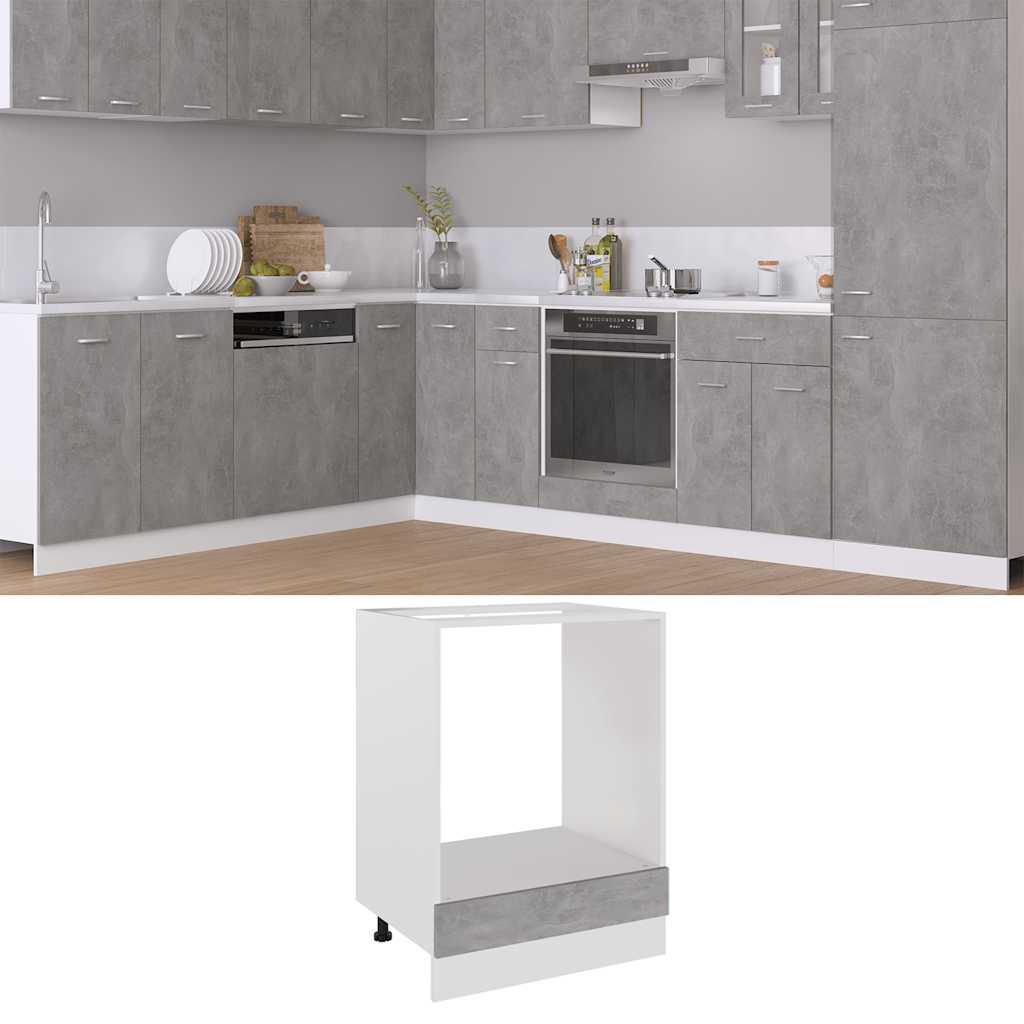 Mueble para horno "Riga" gris hormigón 60x46x81,5 cm madera de ingeniería