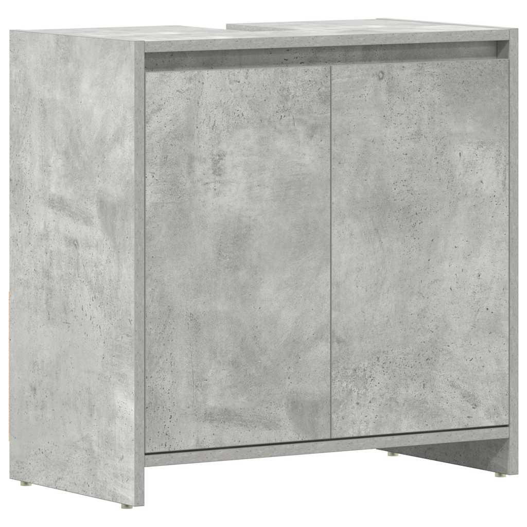Armario de baño madera contrachapada gris hormigón 30x30x100 cm