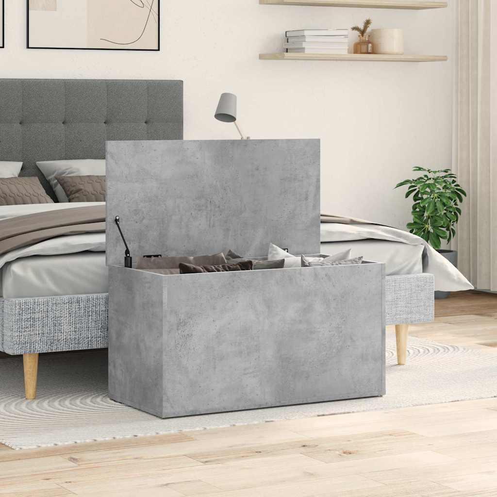 Baúl almacenaje madera contrachapada gris hormigón