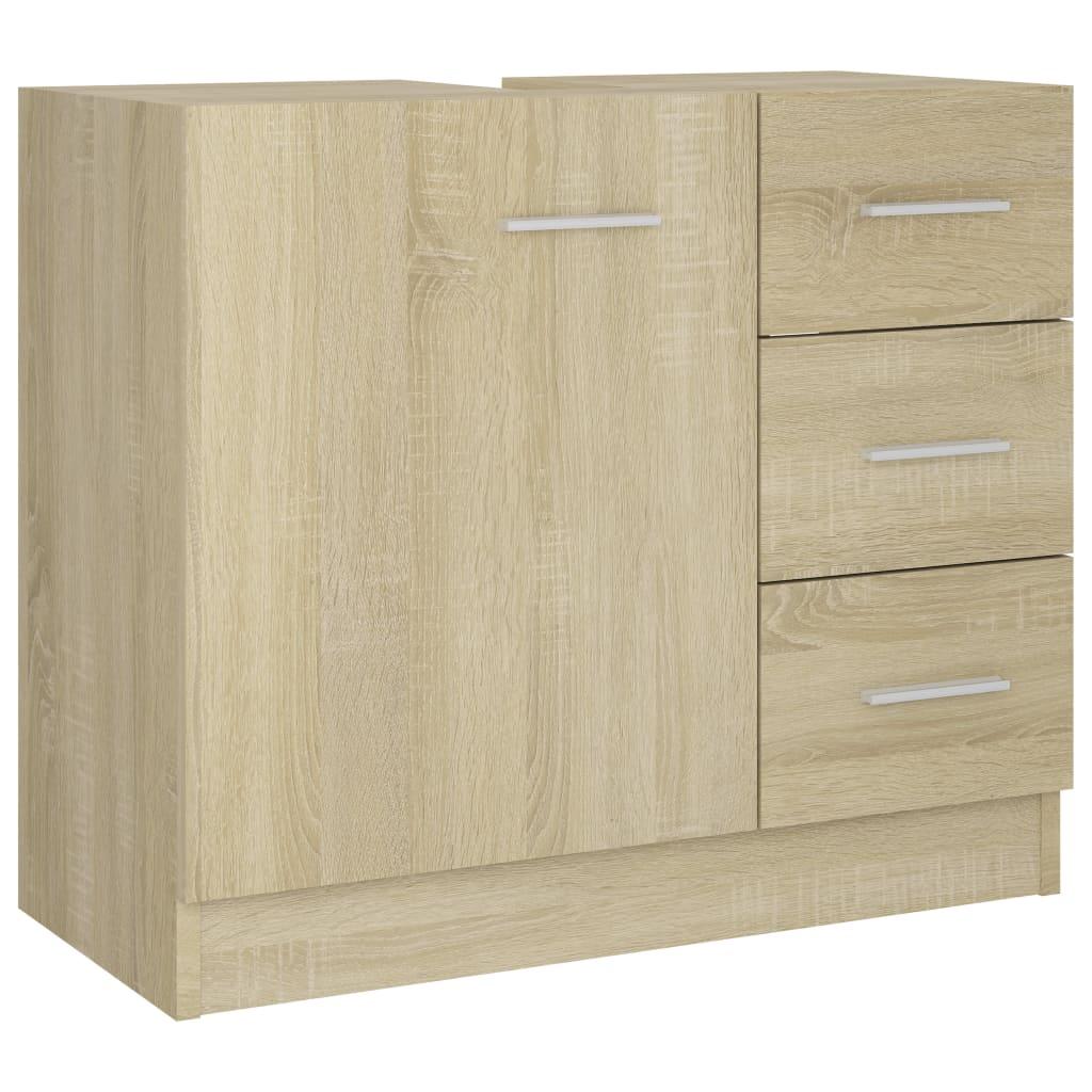 Armario para lavabo madera contrachapada gris Sonoma 63x30x54cm