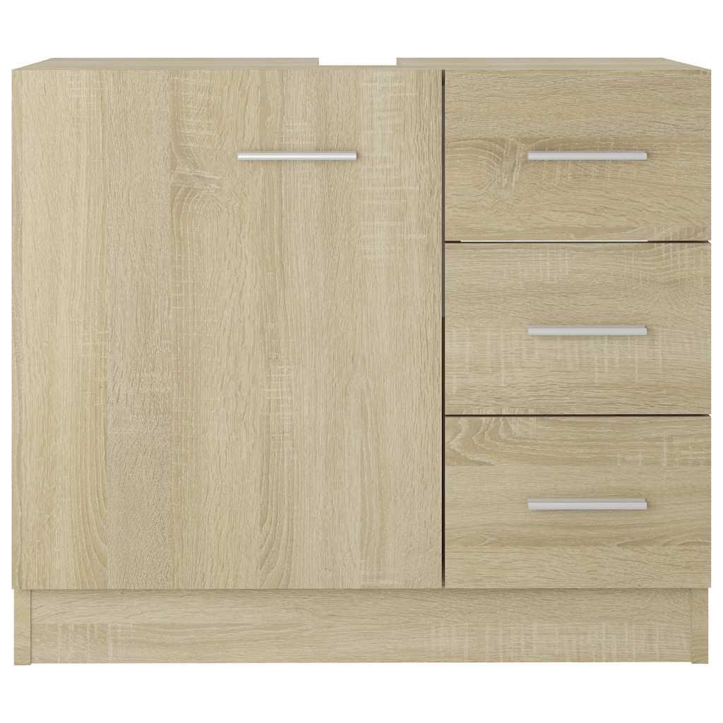 Armario para lavabo madera contrachapada gris Sonoma 63x30x54cm