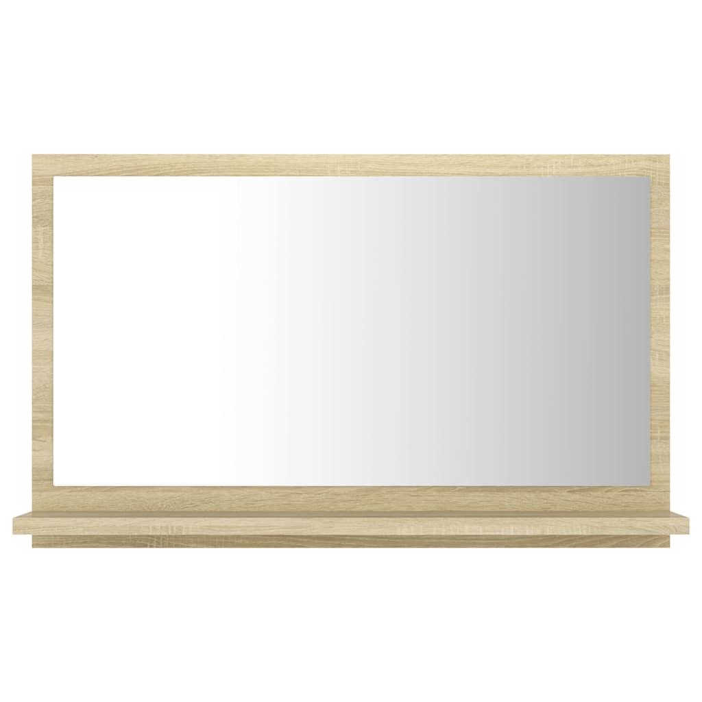 Espejo de baño madera contrachapada roble ahumado 60x10,5x45 cm
