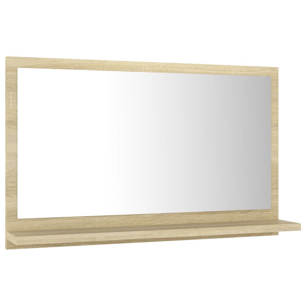 Espejo de baño madera contrachapada roble ahumado 60x10,5x45 cm