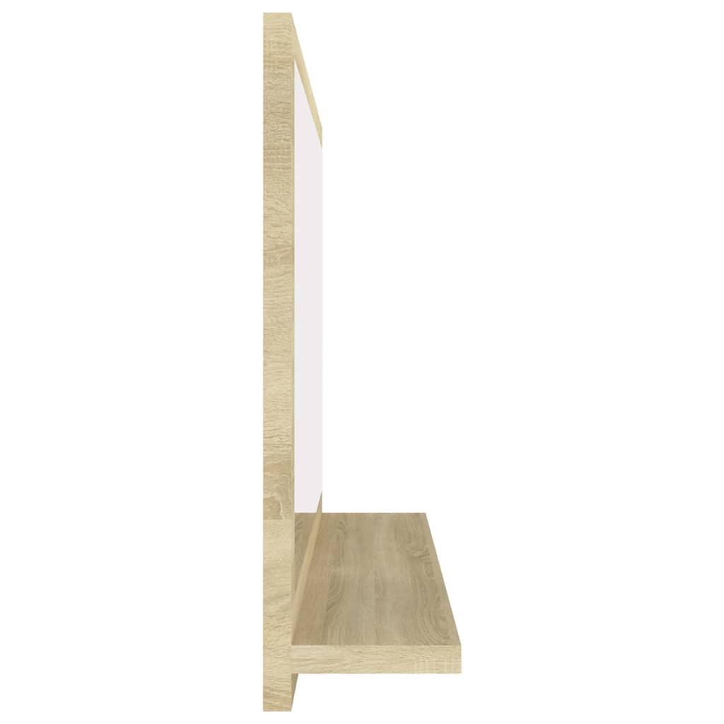 Espejo de baño madera contrachapada roble ahumado 60x10,5x45 cm