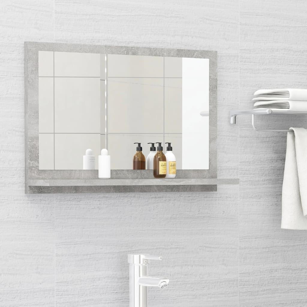 Espejo de baño madera contrachapada gris hormigón 40x10,5x37 cm