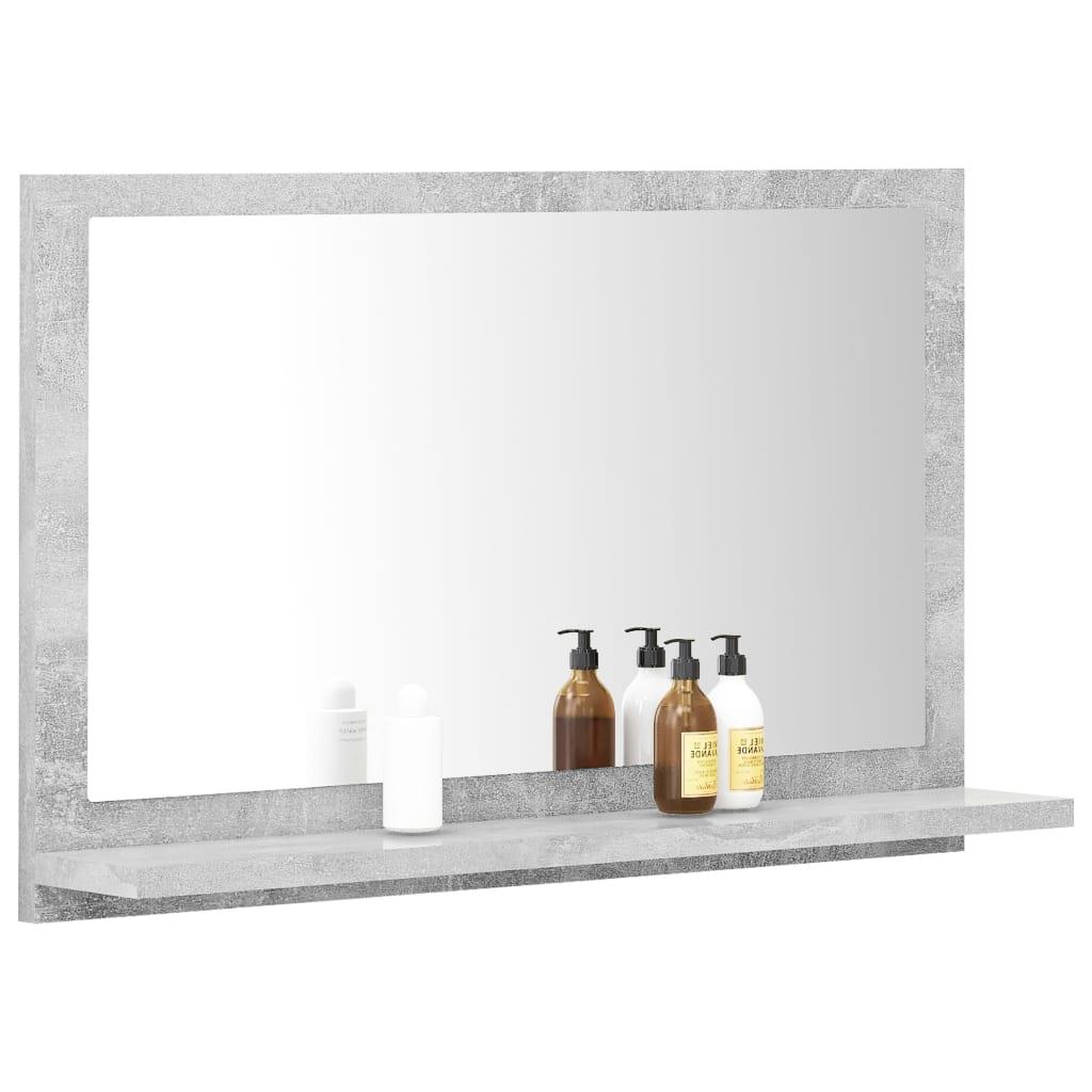 Espejo de baño madera contrachapada gris hormigón 40x10,5x37 cm