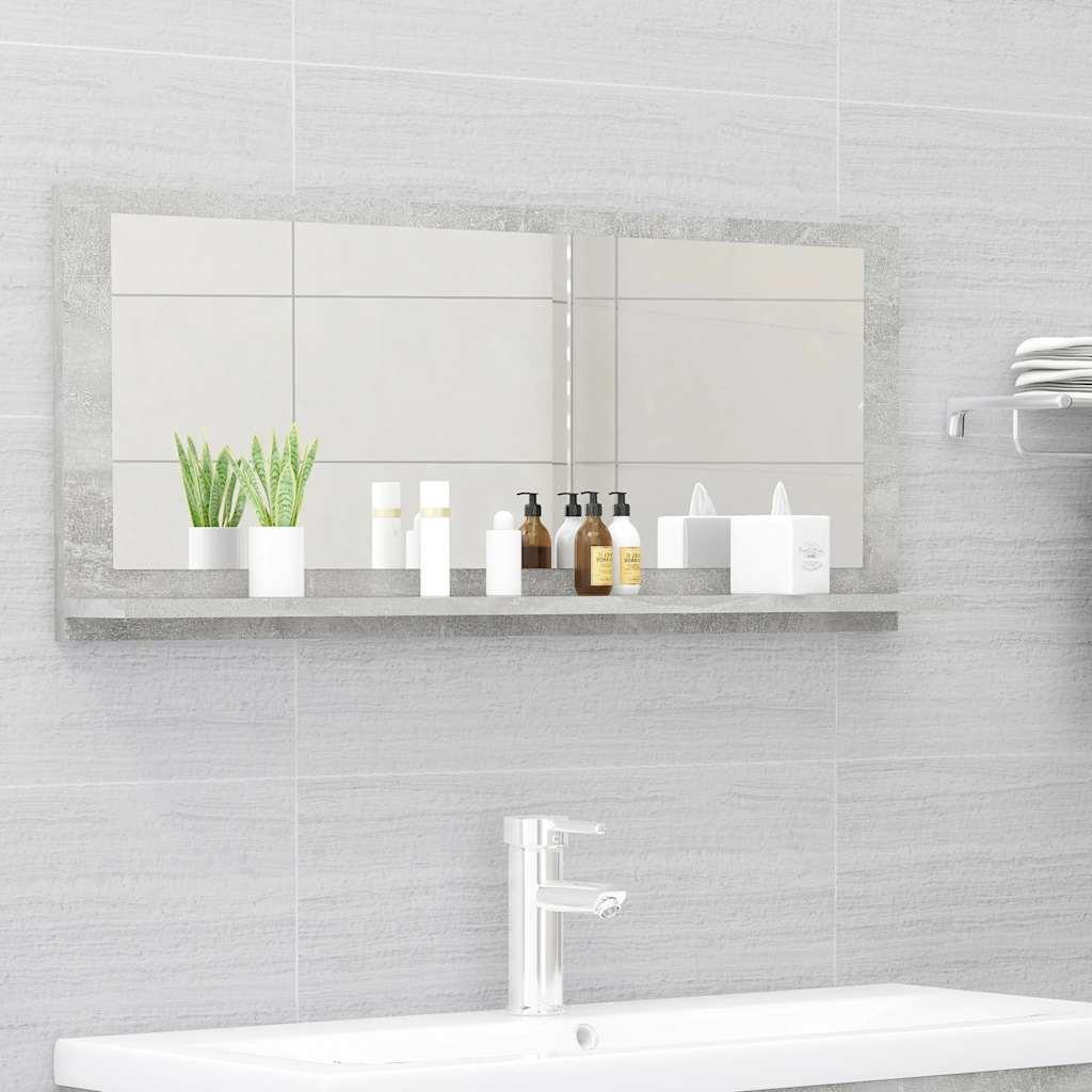 Espejo de baño madera contrachapada gris hormigón 40x10,5x37 cm