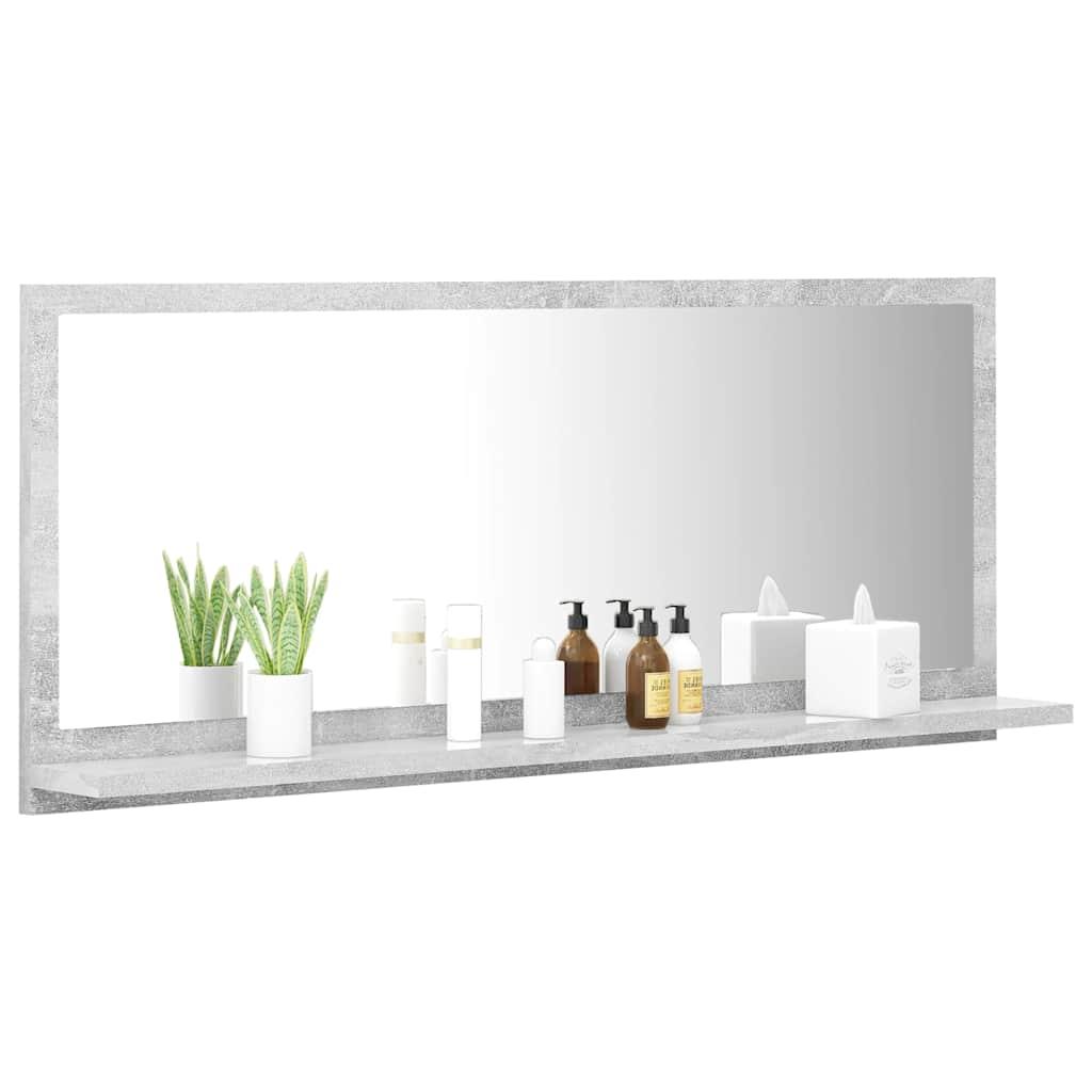 Espejo de baño madera contrachapada gris hormigón 40x10,5x37 cm